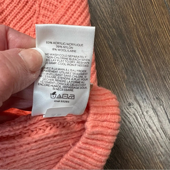 Express coral mock turtle neck sweater SZ MED - Picture 4 of 4